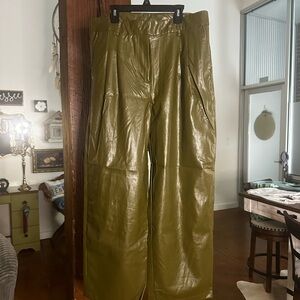 NSR Shiny Olive Pants